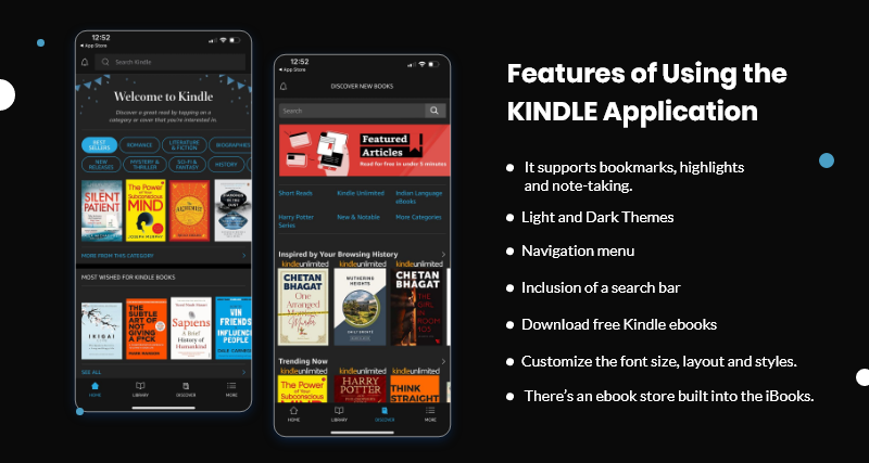 kindle app features
