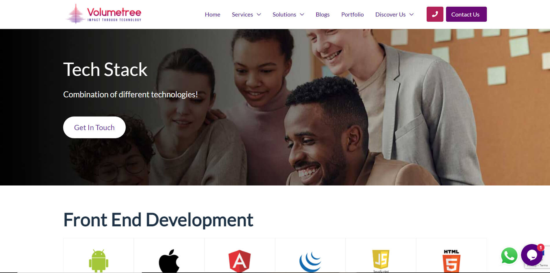 Volumetree Tech Stack - Mobile and Web app development company