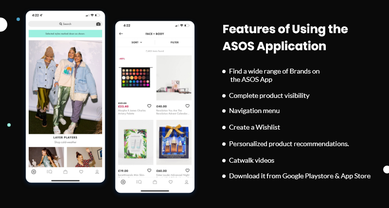 features of ASOS app